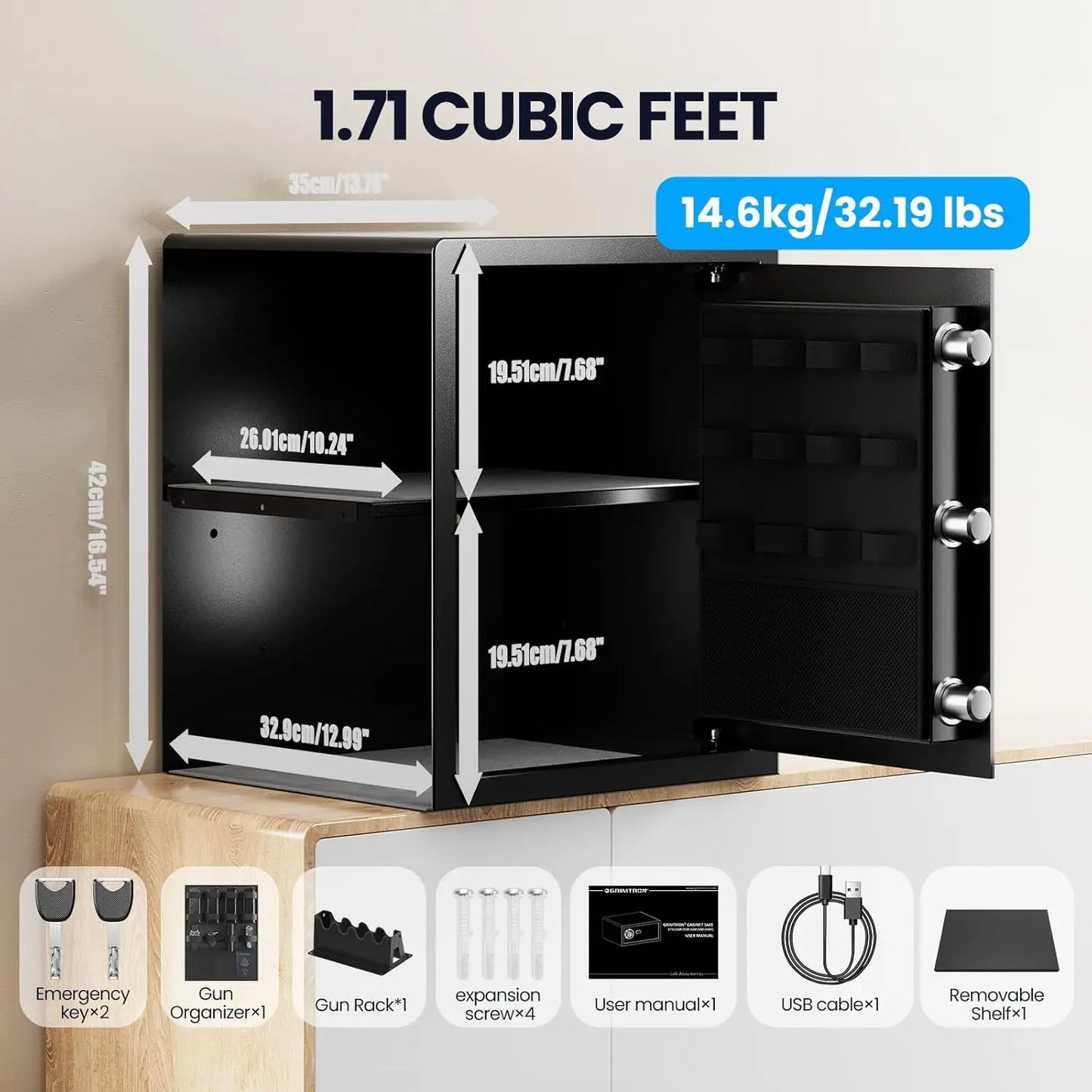 4 Handgun Electonic Safe (1.72 cu. ft.)
