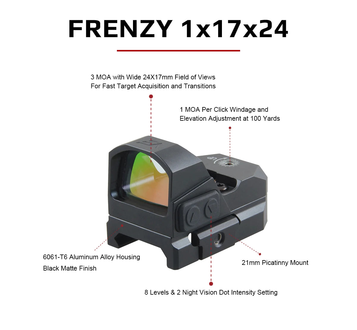 Vector Optics Frenzy 3MOA Red Dot Sight