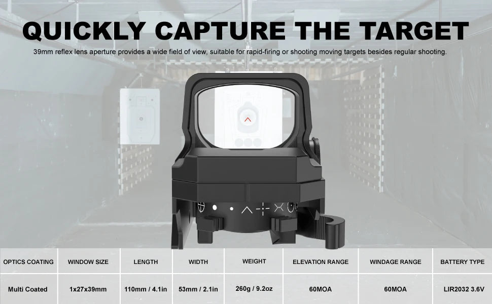 Vector Optics Omega 8 Reticle Red Dot Sight