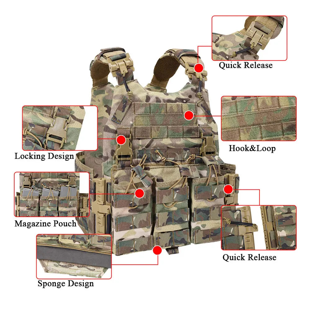 Tactical Plate Carrier Vest 3 Magazine Pouch