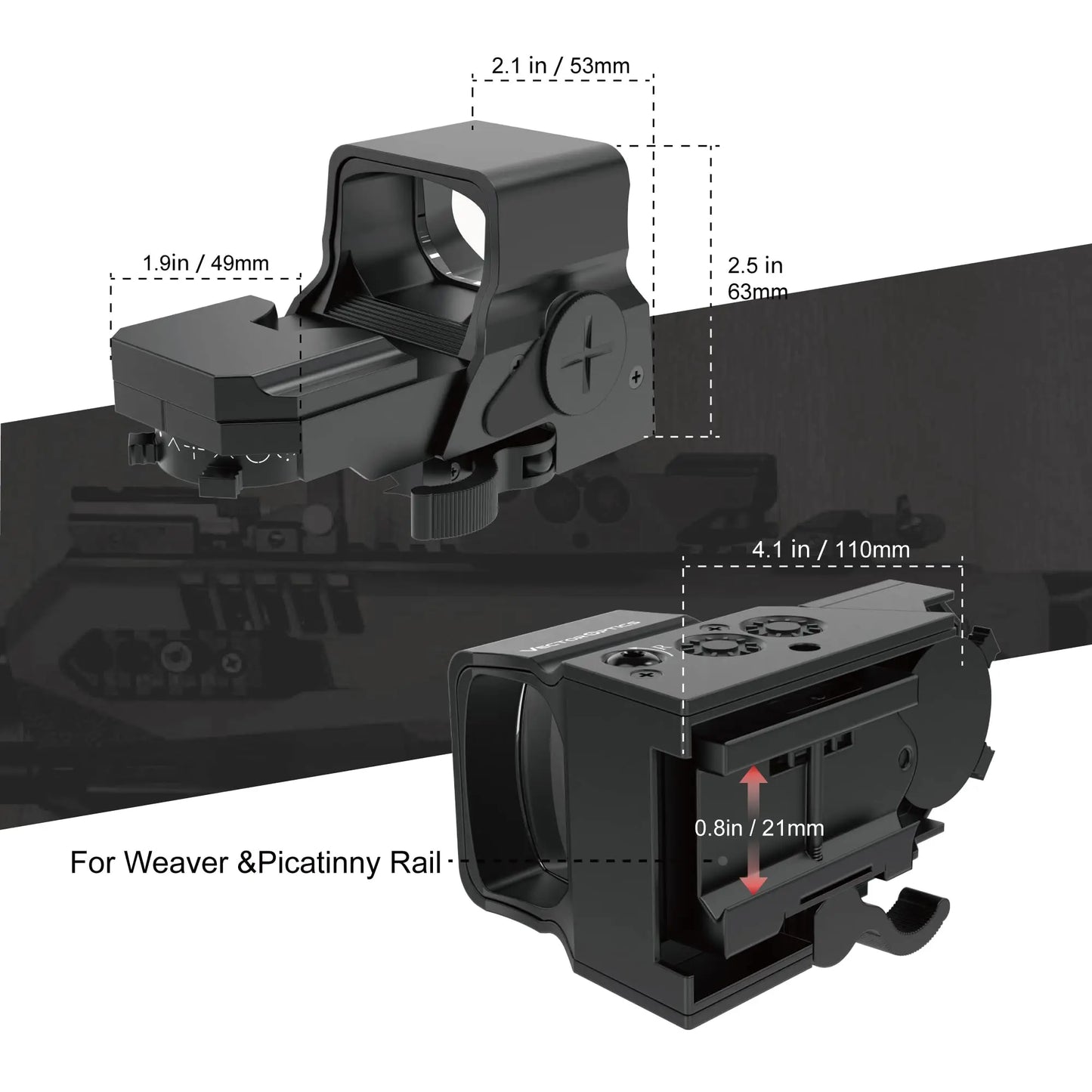 Vector Optics Omega 8 Reticle Red Dot Sight